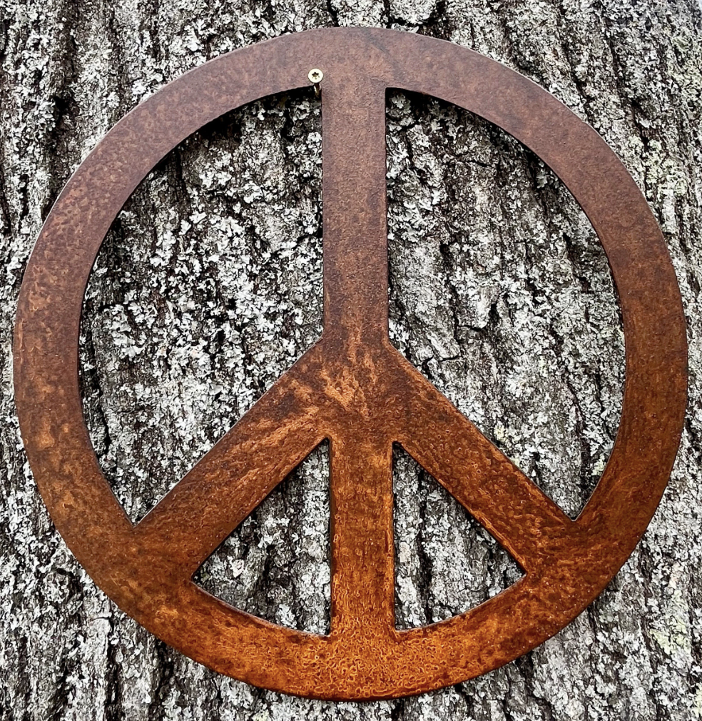 Patina Peace Sign / Boho Peace Sign / Metal Patina Peace Sign / Peace Sign / Steel Peace Sign / Make It Great Store