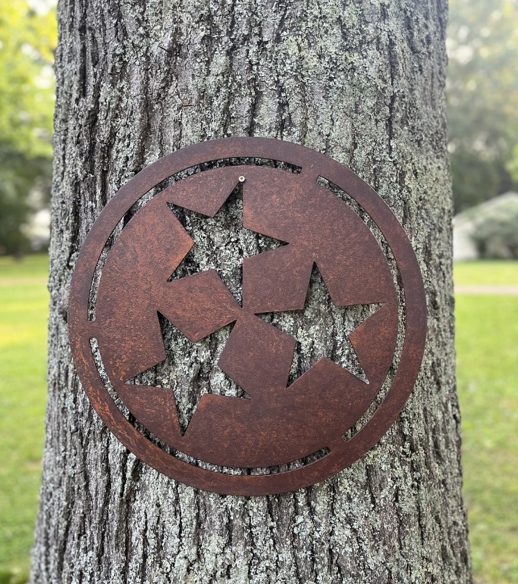 Patina Tennessee Tristar, Metal Tristar, Steel Tri Star Gift, Tennessee Home Decor, Tristar, Tri Star, Made in Nashville, TN. Make It Great Store.