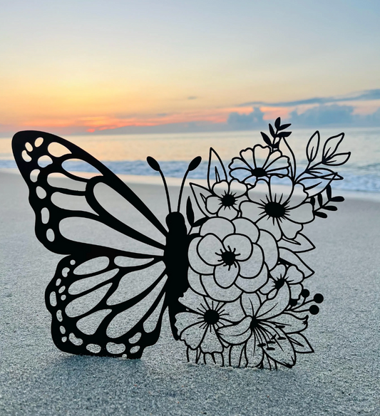 Butterfly Floral Art Home Decor - Butterfly Flower - Butterfly Floral - Butterfly Garden - Coastal Home Art Decor - Make It Great Store